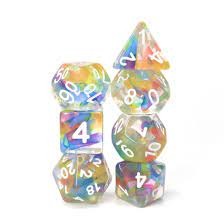 RAINBOW RIBBON RPG DICE SET